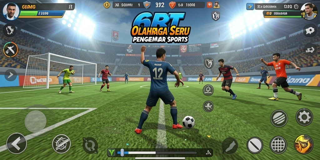 Tampilan gameplay menarik dalam 6RT dengan aksi seru di lapangan.