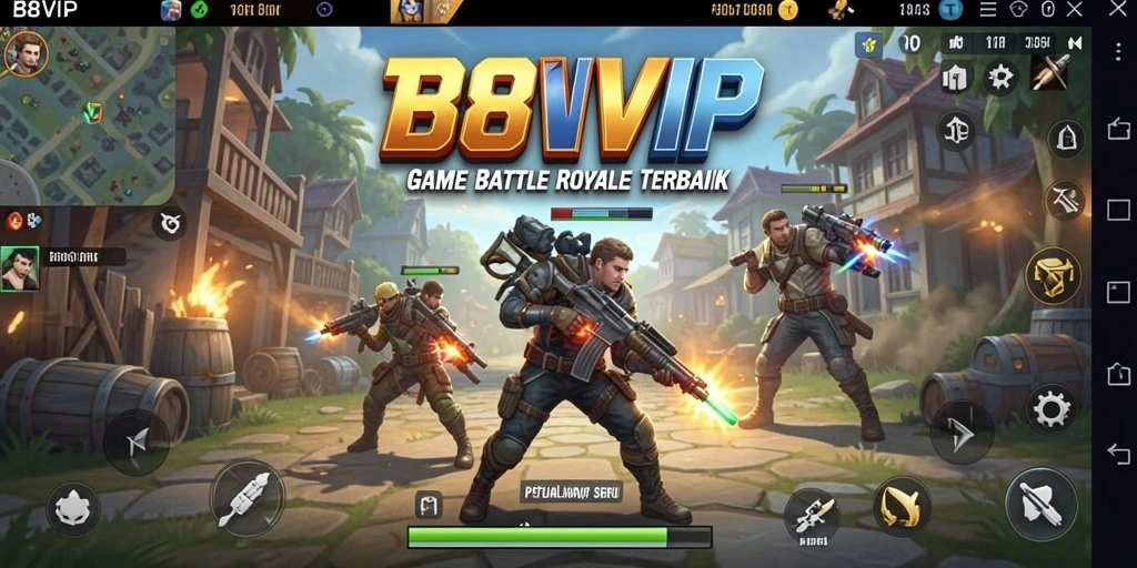 Tampilan menarik gameplay B8VIP di arena tempur Battle Royale.