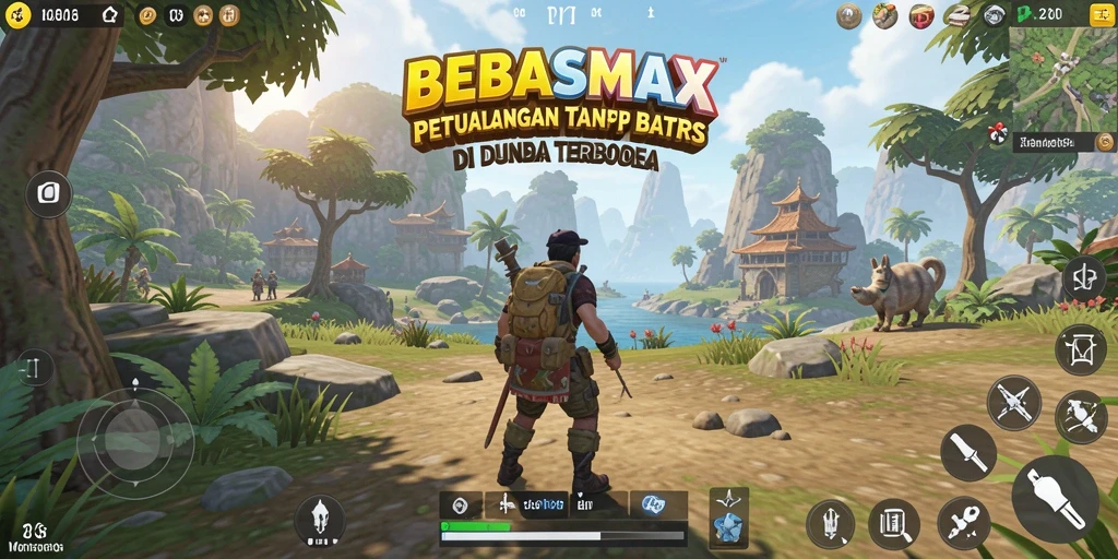 Tampilan gameplay BEBASMAX yang menampilkan eksplorasi dunia terbuka.