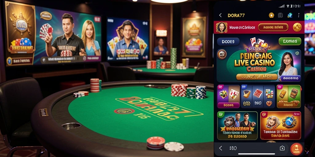 Tampilan gameplay DORA77 Live Casino yang menarik dan interaktif.