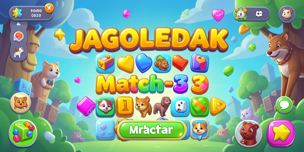 Gameplay JAGOLEDAK yang seru dengan elemen Match-3.