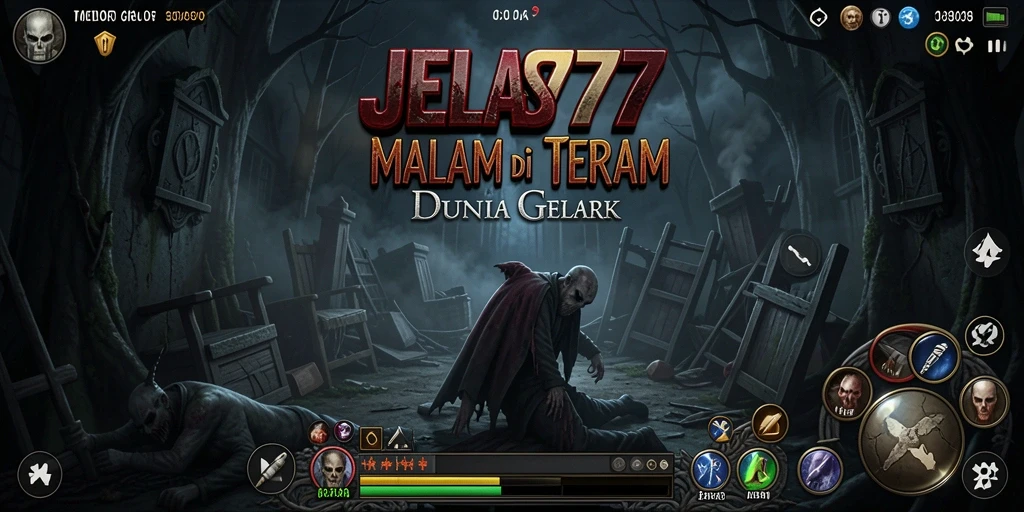 Tampilan gameplay menegangkan di dunia horor JELAS777.