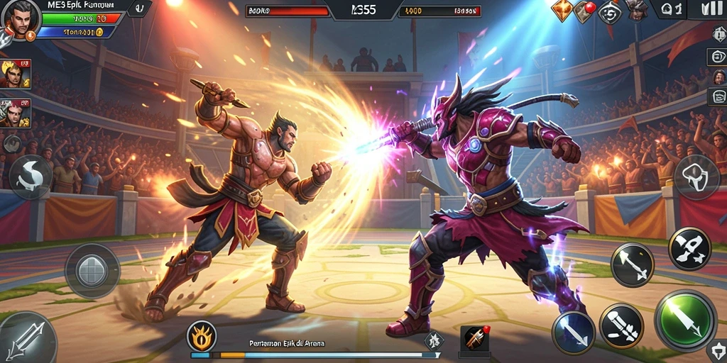 Screenshot gameplay ME355 menampilkan pertarungan yang seru dan grafik yang memukau.