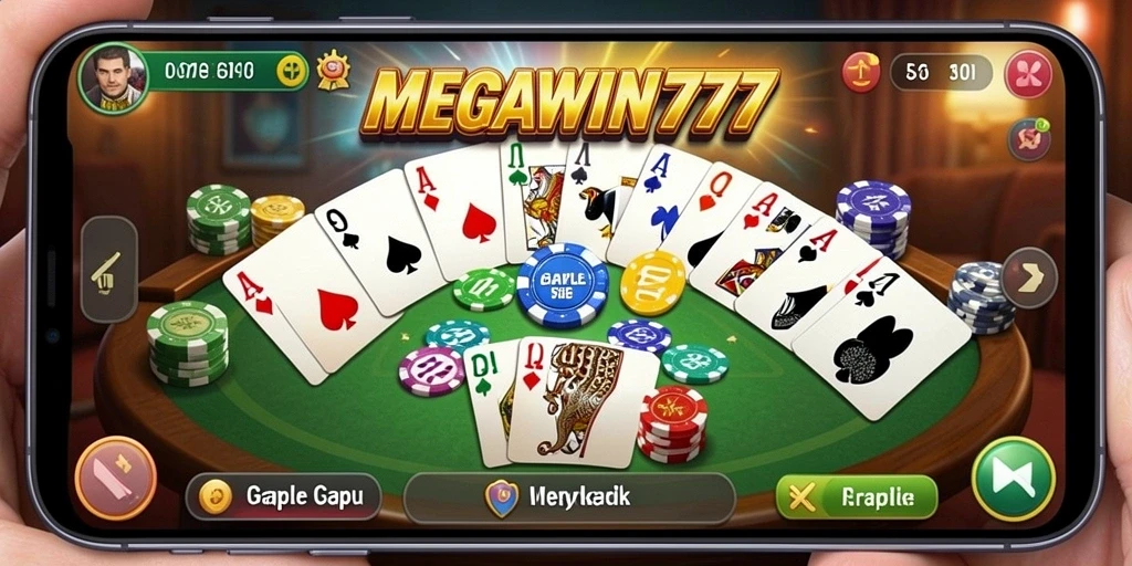 Tampilan gameplay Gaple yang seru di MEGAWIN777.
