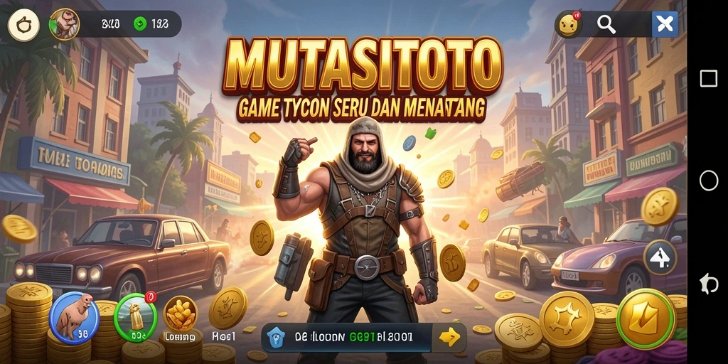 Tangkapan layar gameplay <strong>MUTASITOTO</strong> menampilkan keseruan pengelolaan bisnis.