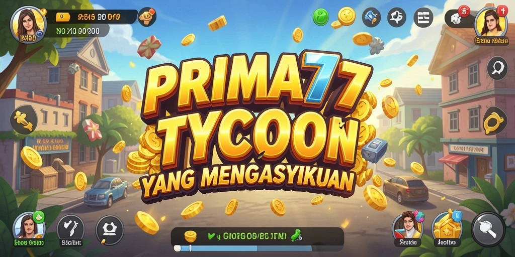 Tampilan gameplay menarik di dalam PRIMA77 dengan berbagai pilihan bisnis.