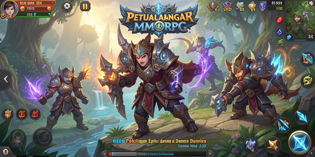 Tampilan gameplay menakjubkan dalam petualangan RI889 MMORPG.