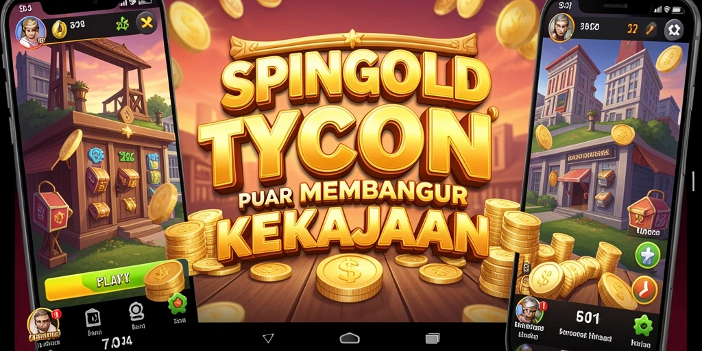 Tampilan screenshot gameplay SPINGOLD yang menunjukkan aktivitas membangun bisnis.