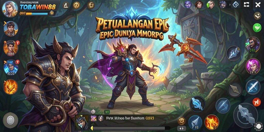 Screenshot gameplay menampilkan aksi seru dalam game MMORPG TOBAWIN88.